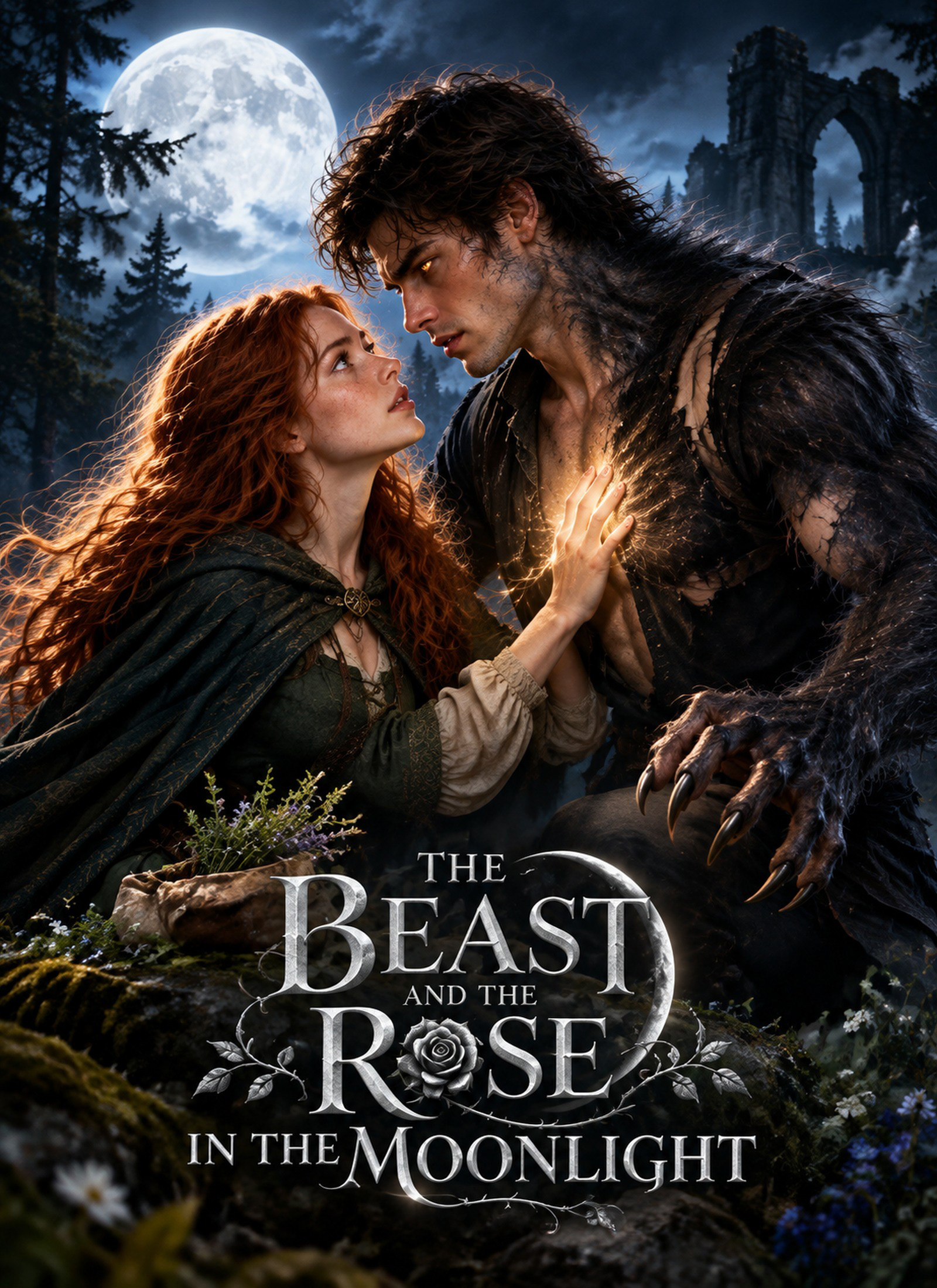 Poster The Beast and the Rose in the Moonlight